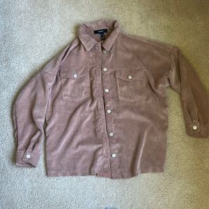 Forever 21 tan corduroy over shirt
